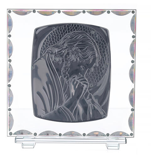 Bild aus Glas Christus mit goldenem Heiligenschein 3
