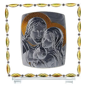 Glass picture with Holy Family and crystal decorations