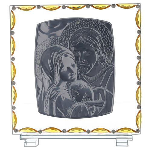 Picture Holy Family glass et crystal 3