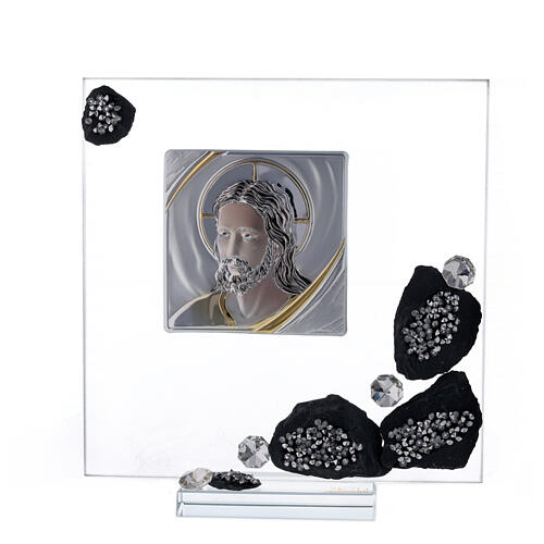 Picture of Christ in glass and slate 1