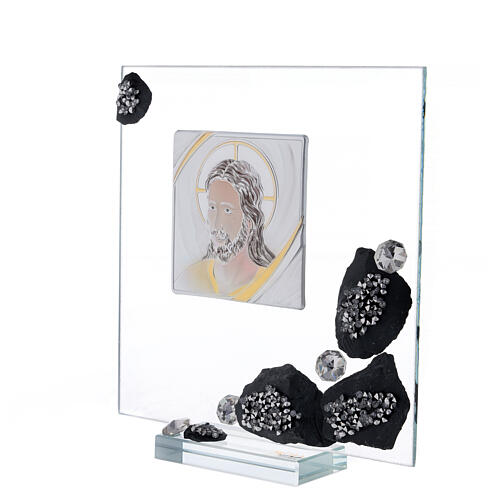 Picture of Christ in glass and slate 2