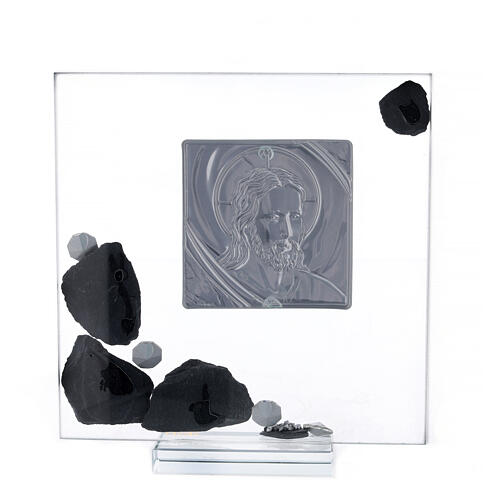 Picture of Christ in glass and slate 3
