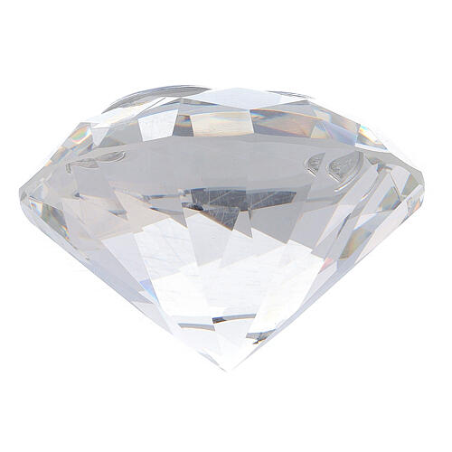 Diamant aus Glas mit Silber-Laminat-Plakette zur Kommunion 5