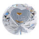 Diamant aus Glas mit Silber-Laminat-Plakette zur Kommunion s1