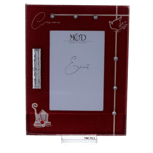 Picture frame Confirmation red frame with rhinestones 1