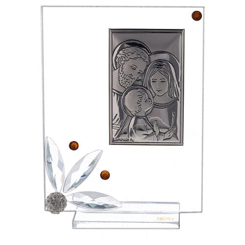 Quadrinho vidro com Sagrada Família lembrancinha 1