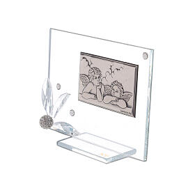 Religious favor glass picture angels