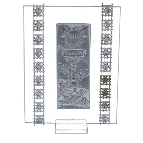 Pamiątka symbole Komunii szkło i strass 3