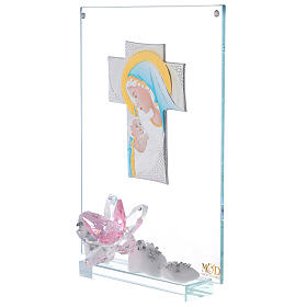 Bild Mutterschaft mit Silber-Laminat-Plakette und rosafarbener Blume
