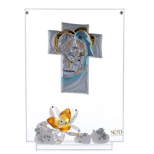 Bild Heilige Familie mit bernsteinfarbener Blume aus Kristall 1
