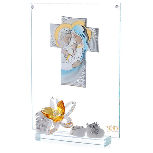 Bild Heilige Familie mit bernsteinfarbener Blume aus Kristall 2
