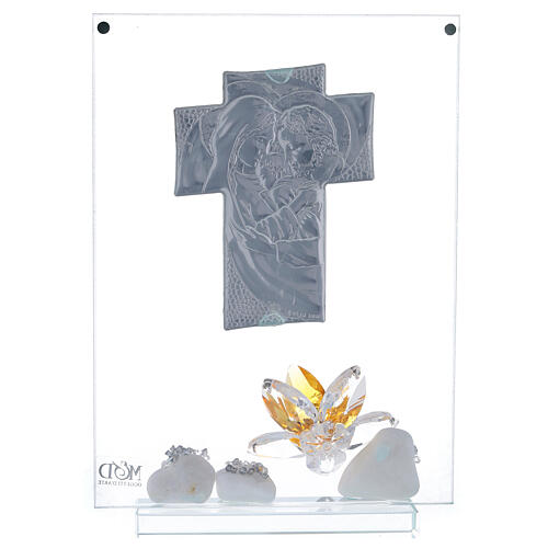 Bild Heilige Familie mit bernsteinfarbener Blume aus Kristall 3
