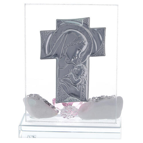Favour in glass with pink flower 3