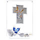Glass painting with blue flowers for Communion s1