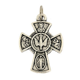 Metal cross pendant with Confirmation symbols s1
