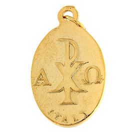 Anhänger in Form einer Medaille mit dem Symbolen der Kommunion