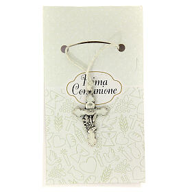 Cross pendant Communion white enamel s1
