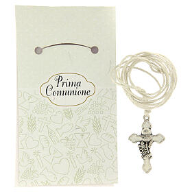 Cross pendant Communion white enamel s2