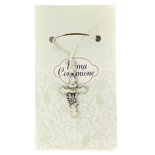 Cross pendant Communion white enamel 1
