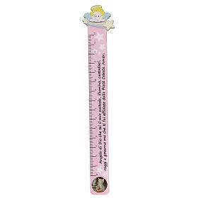 Pink ruler with Angel of God prayer ITA