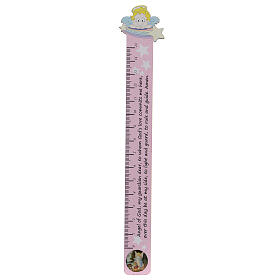 Pink ruler with Angel of God prayer ENG