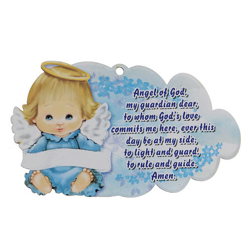 Wolke fűr Junge mit "Engel Gottes" Gebet auf Englisch 1
