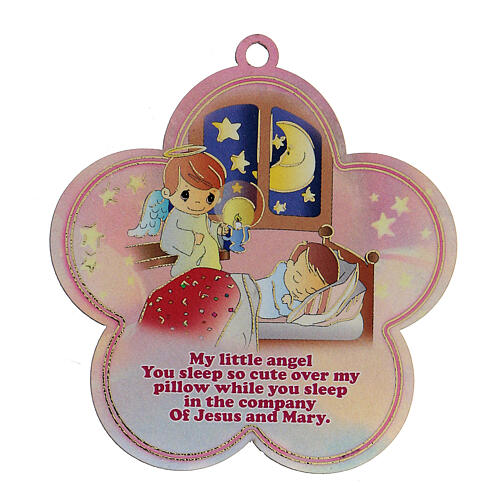 Pink flower wall ornament with prayer ENG 1