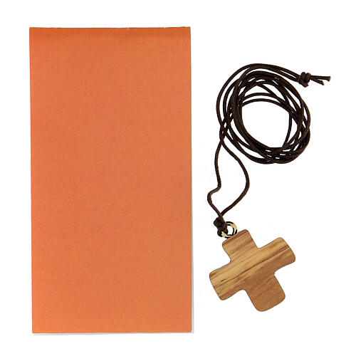 Confirmation Cross printed on olive wood 3
