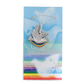 Printed wood dove pendant s1