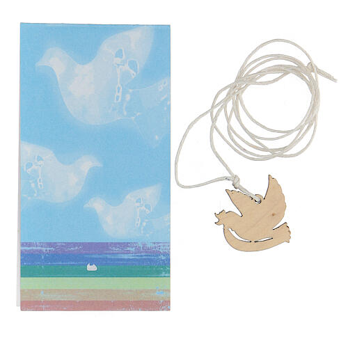 Printed wood dove pendant 4