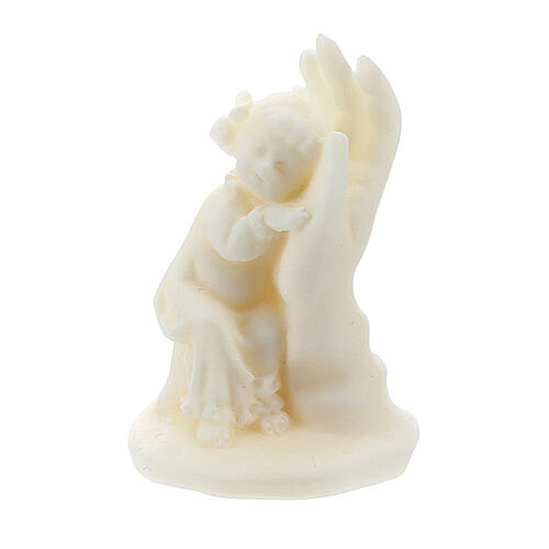 Little angel resting on hand figurine, girl version 1