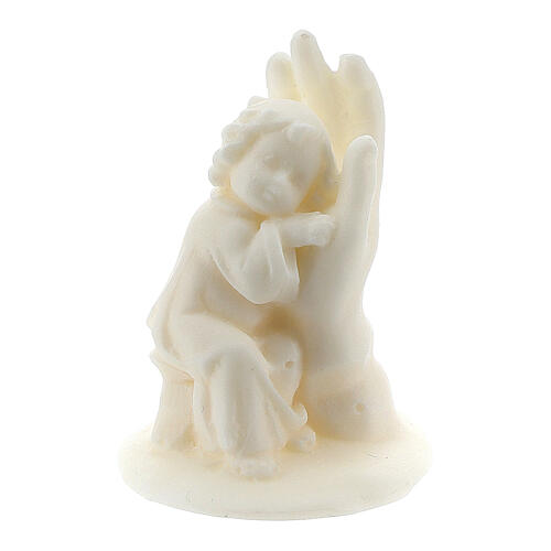 Little angel resting on hand figurine, boy version 1