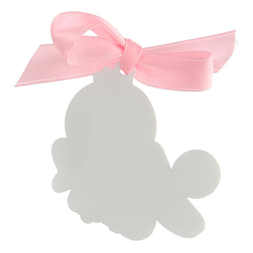 Crib medal baby figure pink bow pacifier 3
