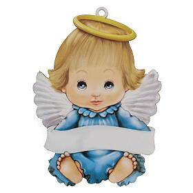 Quadro azul menino anjo 20 cm