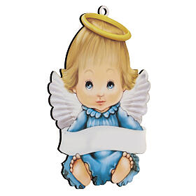 Quadro azul menino anjo 20 cm