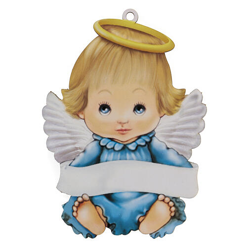 Quadro azul menino anjo 20 cm 1