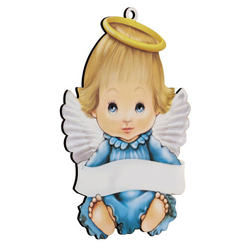 Quadro azul menino anjo 20 cm 2