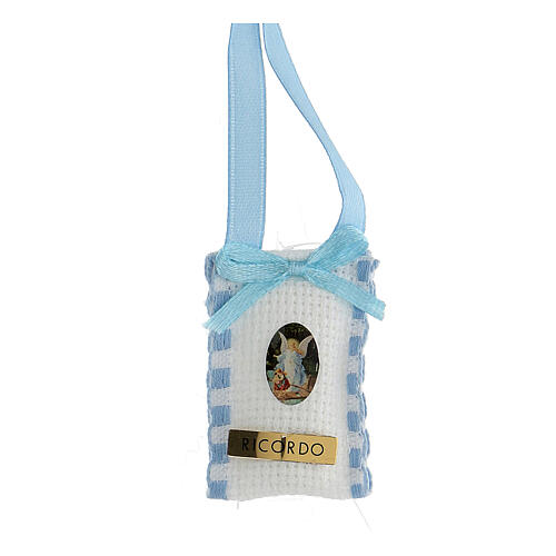 Guardian angel crib medal for boys blue 1