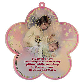 Guardian angel plaque for girls in English