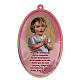 Angel praying plaque oval pink, Spanish s1