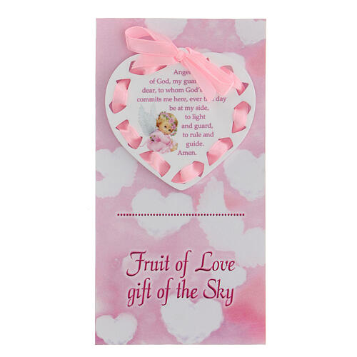 Heart plaque with prayer in English crib accessory 1