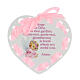 Heart-shaped pink medal for cradle, FRE prayer s2