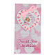 Heart crib accessory with prayer in Spanish pink bow s1
