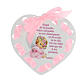 Heart crib accessory with prayer in Spanish pink bow s2