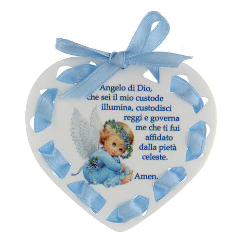 Angel of God heart crib accessory boy, Italian 1