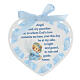 Heart-shaped blue medal for cradle, ENG prayer s2