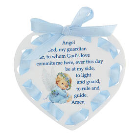 Angel of God heart crib accessory boy, English