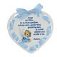Heart-shaped blue medal for cradle, FRE prayer s2