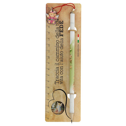 Pencil and ruler with angel 1