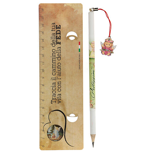 Pencil and ruler with angel 2